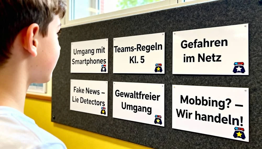 Friedrich-Ebert-Schule Hürth - Schüler Schaut auf eine Pinnwand