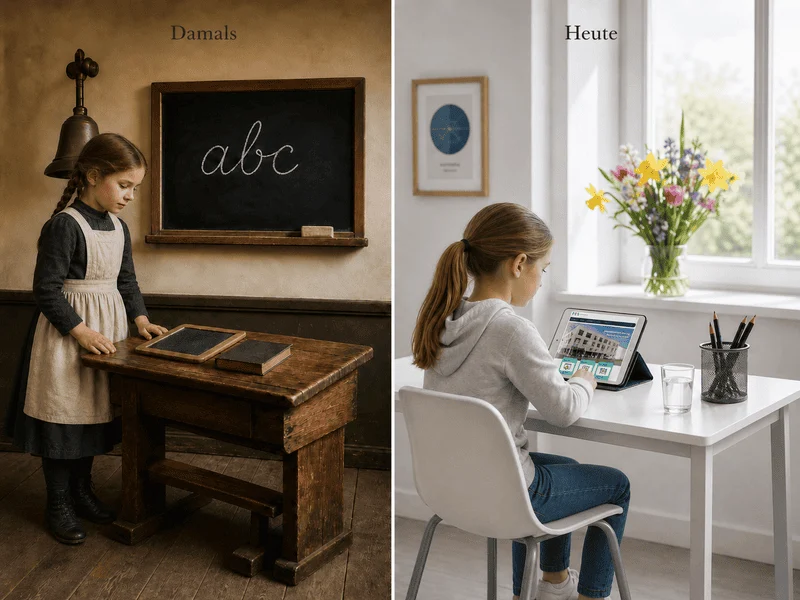 Friedrich-Ebert-Schule Hürth - Früher und Heute Klassenraumvergleich
